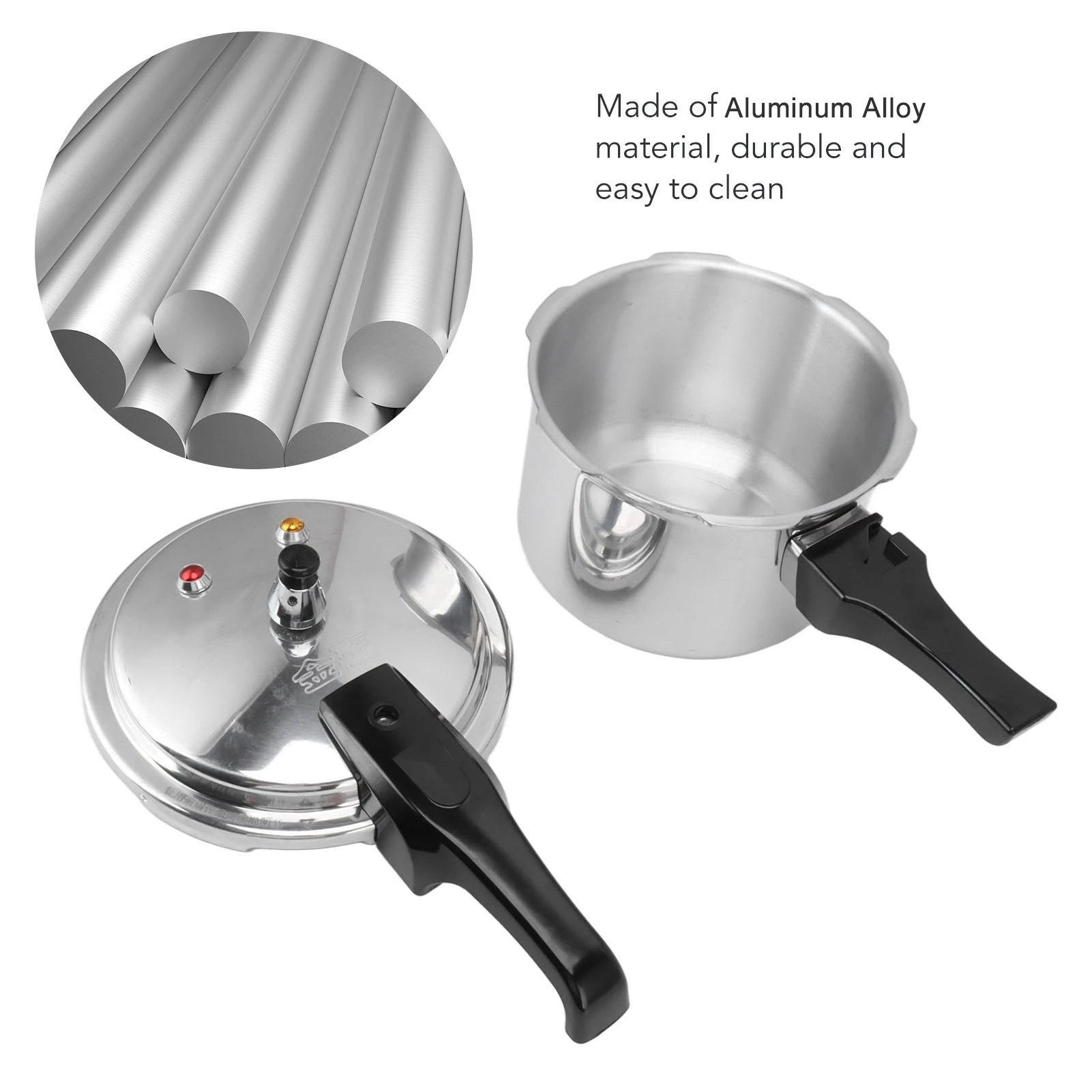 Pentola a pressione in lega di alluminio da 3 litri Mini pentola a pressione da 18cm con fondo 3L per fornello a Gas pentola a pressione in lega di alluminio 3L
