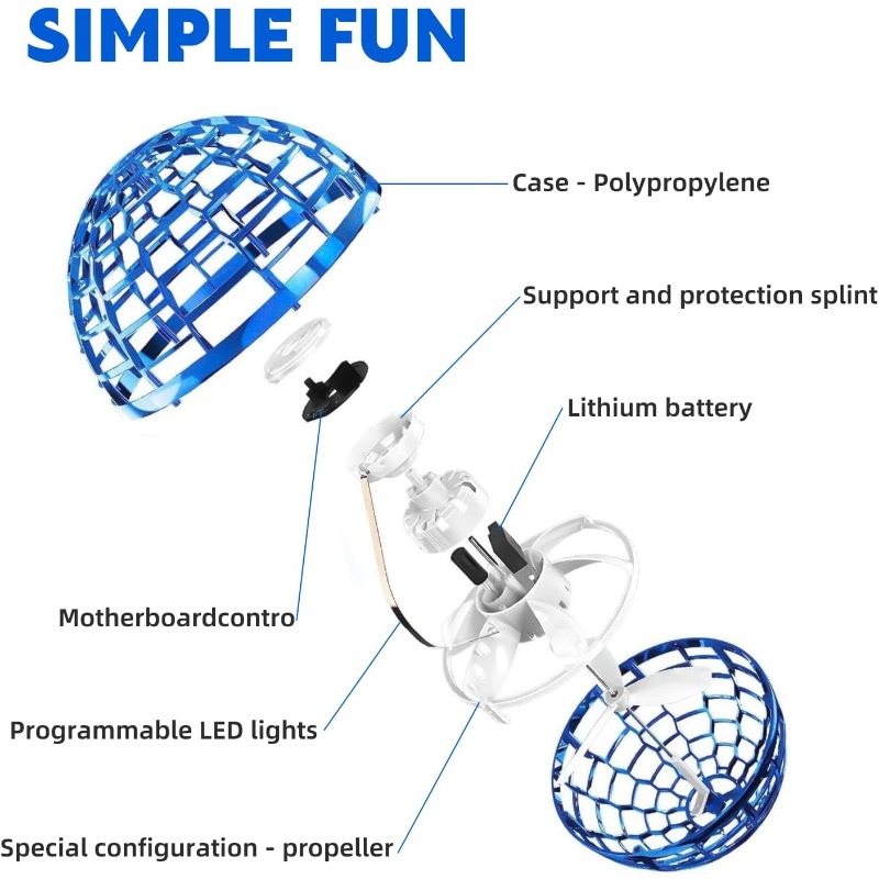 Brinquedo de bola voadora 2025 controlado à mão Boomerang Hover Ball Brinquedos Fidget Flying Spinner com luzes mágicas
