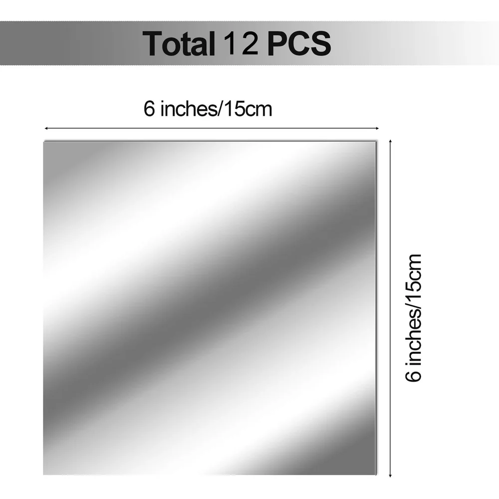 12 Chiếc Gương Dán Tường 15CM Tự Dính Decal Tự Làm Gương Dán 3D Decal Dán Tường Nhà Phòng Khách trang Trí Phòng Ngủ
