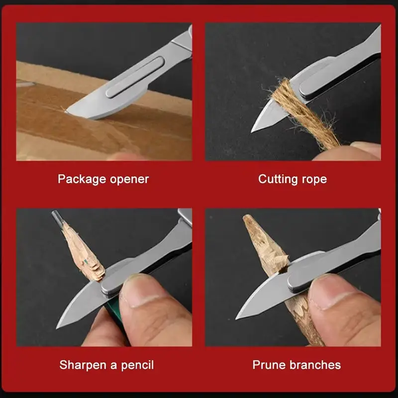 กลางแจ้งมีดพับขนาดเล็กขอบสแตนเลส Multi-Function Quick-เปิดมีดของขวัญ Camping พกพา Unpacking TOOL