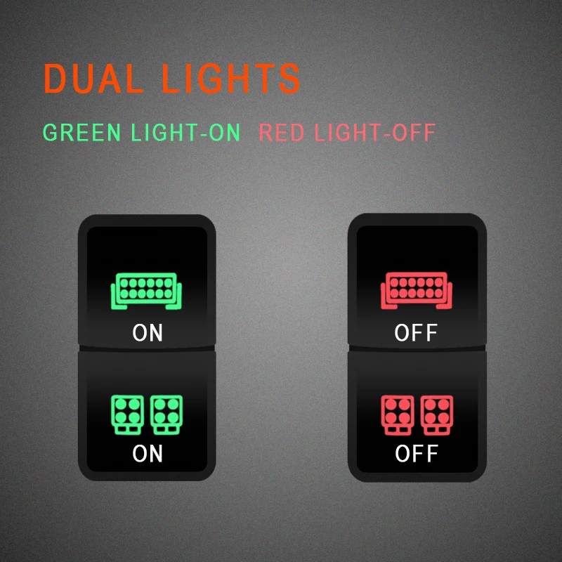 12V Led Light Bar Work Lights Green Red Dual Push Button Latching Switch For Toyota Prado 4Runner Landcruiser FJ Cruiser Tacoma