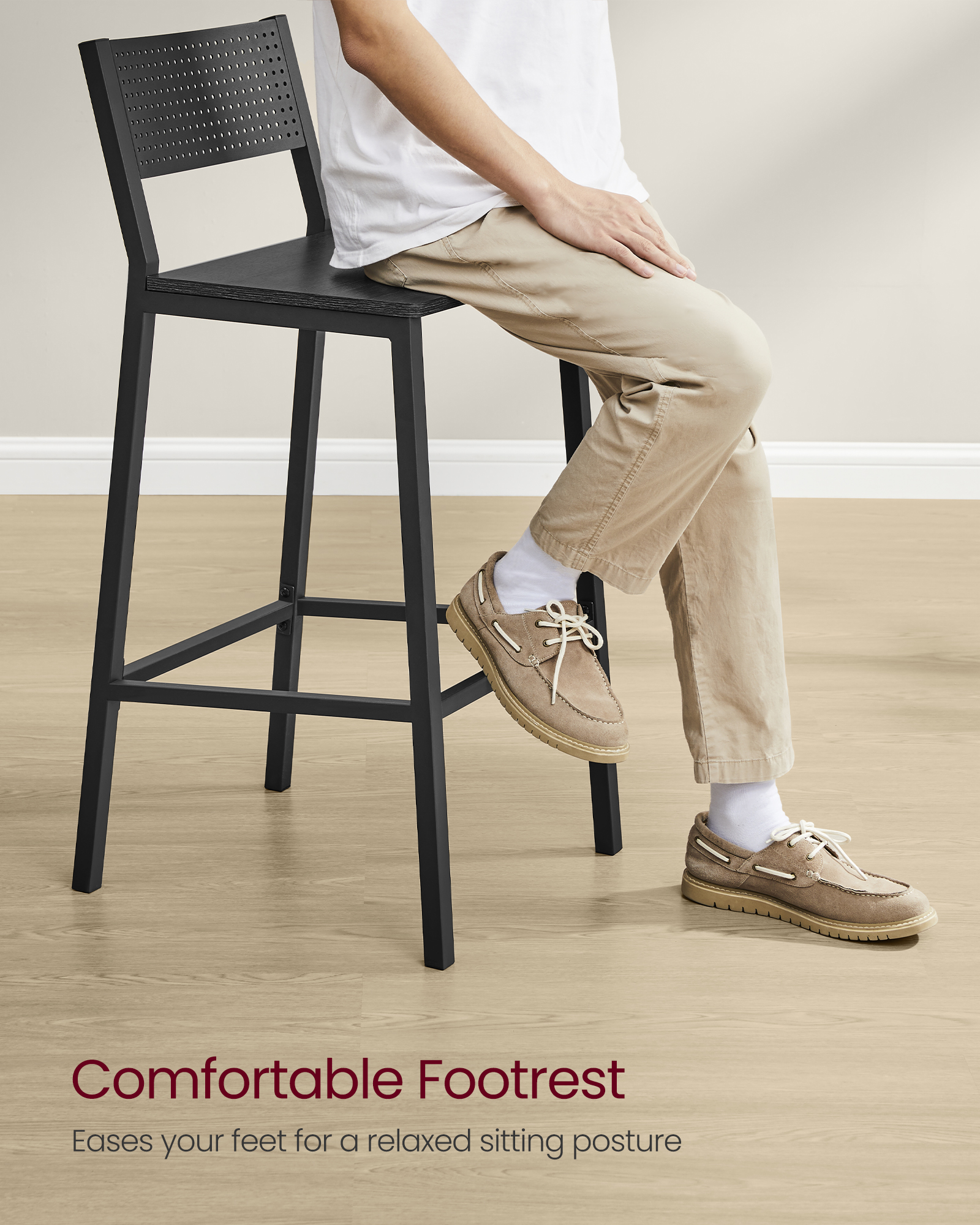 VASAGLE Breakfast Kitchen Bar Stool Set of 2, Counter Chairs, for Kitchen, Dining Room, Office, Industrial Style