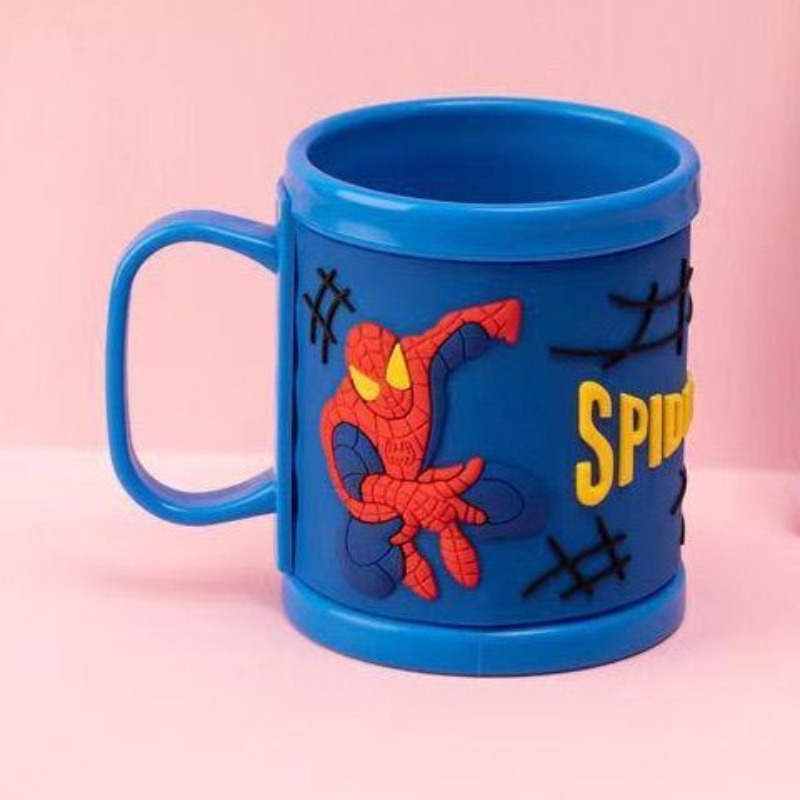 Marvel Spiderman nueva versión coreana para niños de animación personalidad creativa dibujos animados forma linda taza de lavado de plástico anticaída