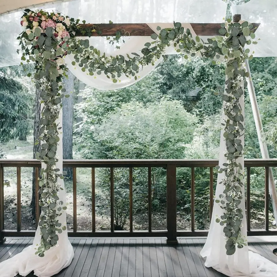 Künstliche Pflanzen, grünes Laub, Rebe, Festival-Dekoration, Hochzeit, Kranz, Outdoor, Garten, Hof, Bogen, Zuhause, Zimmer, Hängezubehör