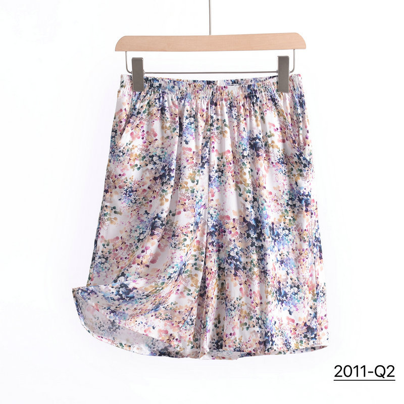 花柄ポプリンショーツ,カジュアルショートパンツ,ルーズビーチショーツ,ホームウェア,ラージサイズxl〜6xl