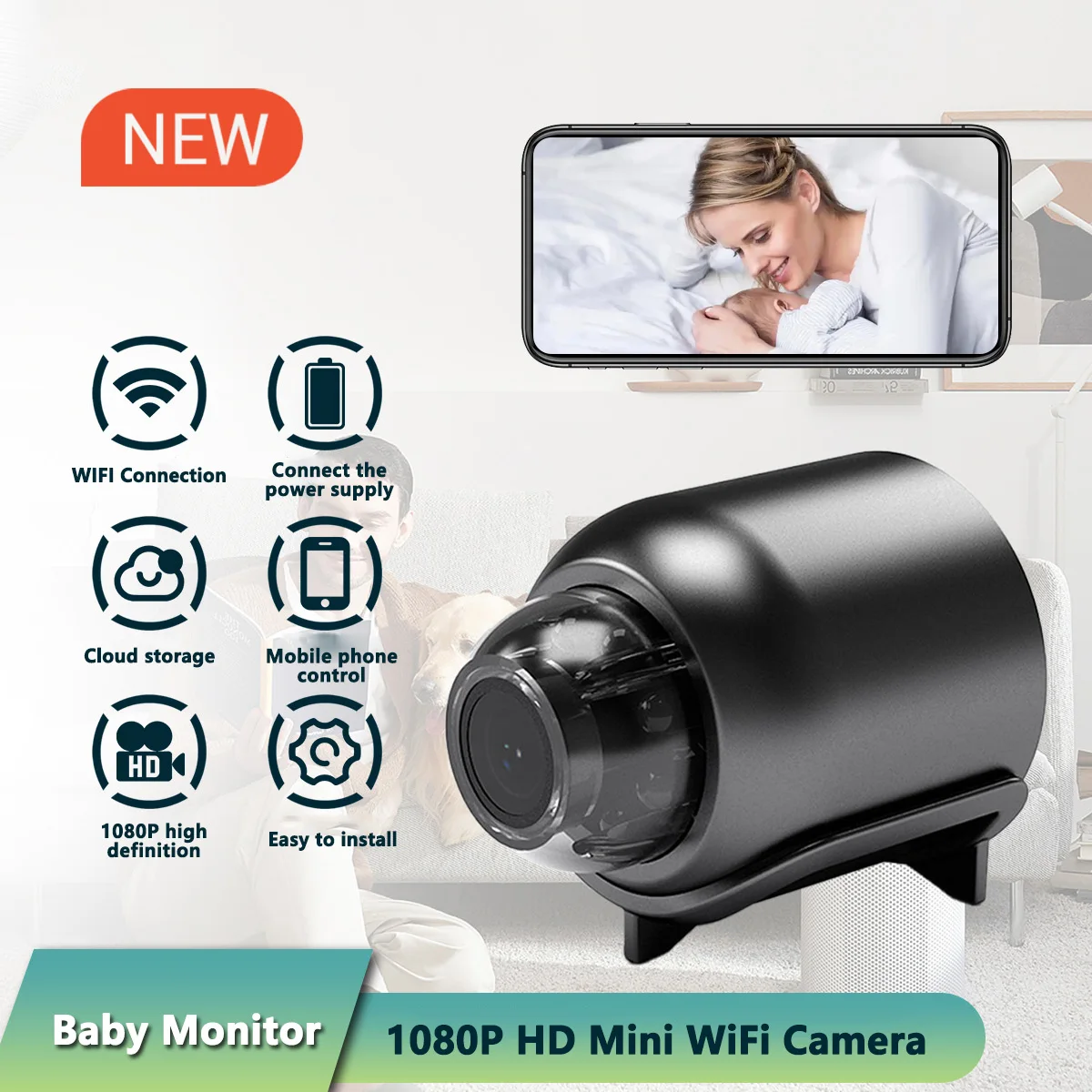 1080P HD Mini WiFi Kamera Indoor Sicherheit Sicherheit Überwachung Baby Monitor Nachtsicht Camcorder IP Cam Audio Video Recorder