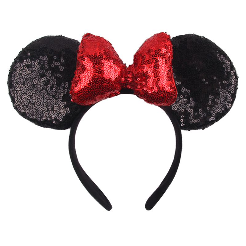 Disney mickey/minnie orelha pulseira 3d arco brilho abertura pulseira mickey mouse bandana parque de diversões selfie
