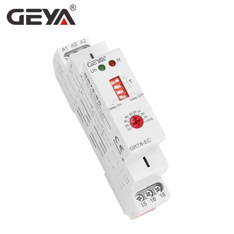 GEYA GRT8-EC 10A Двухфункциональное реле таймера на задержке или выключении Реле задержки AC220V/DC24V AC380V ACDC24V-240V Реле времени CE CB ROHS