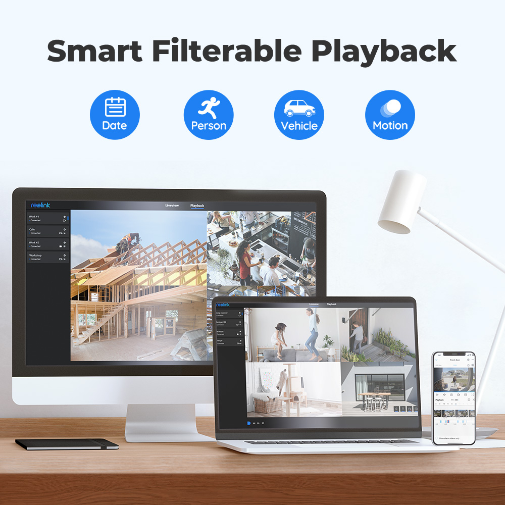Reolink Telecamera di Sicurezza 4K PoE Telecamera IP per Visione Notturna Esterna da 8MP Rilevamento di Persone/Veicoli Intelligenti Telecamere di Sorveglianza RLC-810A