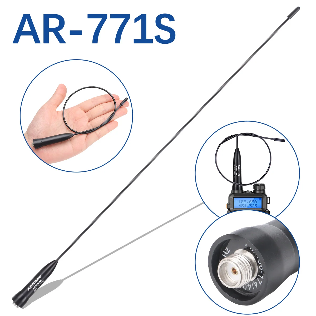 ABBREE AR-771S Aviation+Titanium SMA-Buchse Material Dual Band Antenne für Quansheng UV-K6 TK11 Baofeng UV-5R UV-32 UV-21 PRO V2