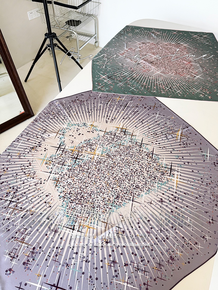 Lenço de seda dupla face 90cm sarja de seda versátil lenço quadrado de seda verdadeira para todas as estações inverno verão S...