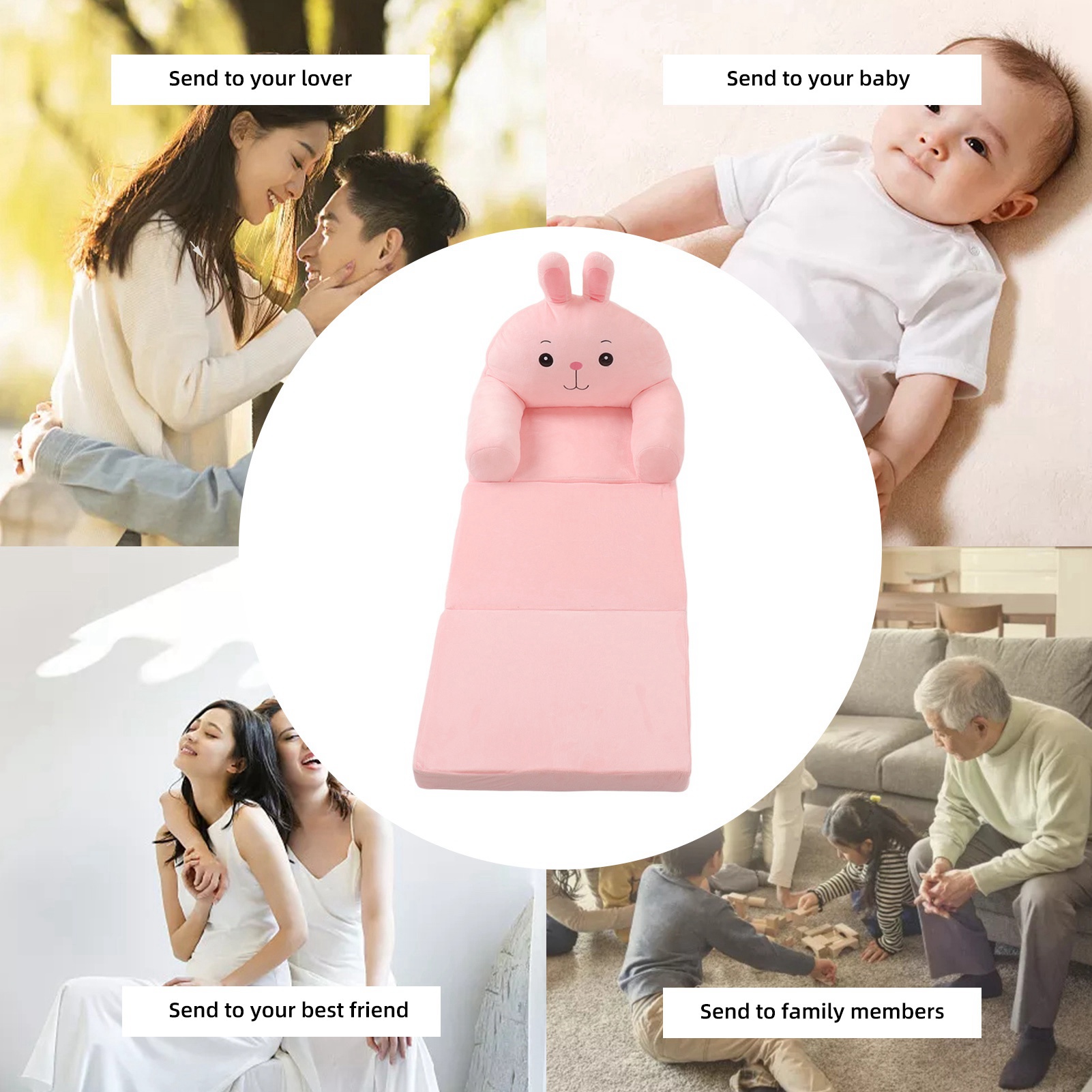 Cartoon Children's Folding Sofa Bed Humanized Detachable And Washable Wide Armrests Two-In-One Comfortable Plush Chair Durable