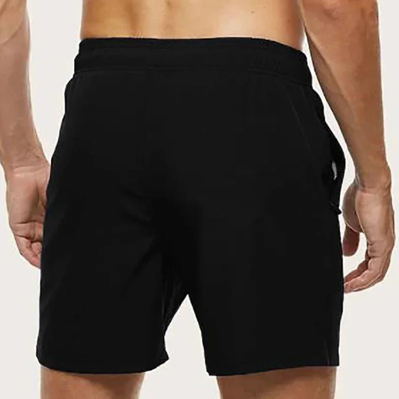 Calções de banho masculinos verão calções de banho de secagem rápida praia shorts com bolsos laterais e forro de malha maiô