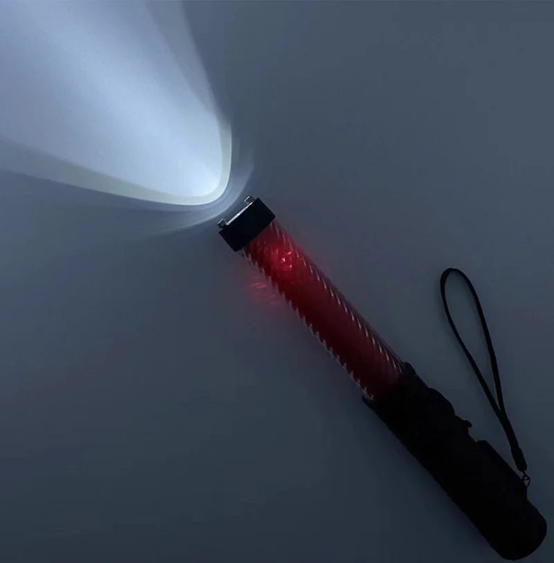 32cm White Tube Red Shift Green/Blue Warning Flashing Light Signal Fluorescent Traffic Control Stick With Whistle Battery Model