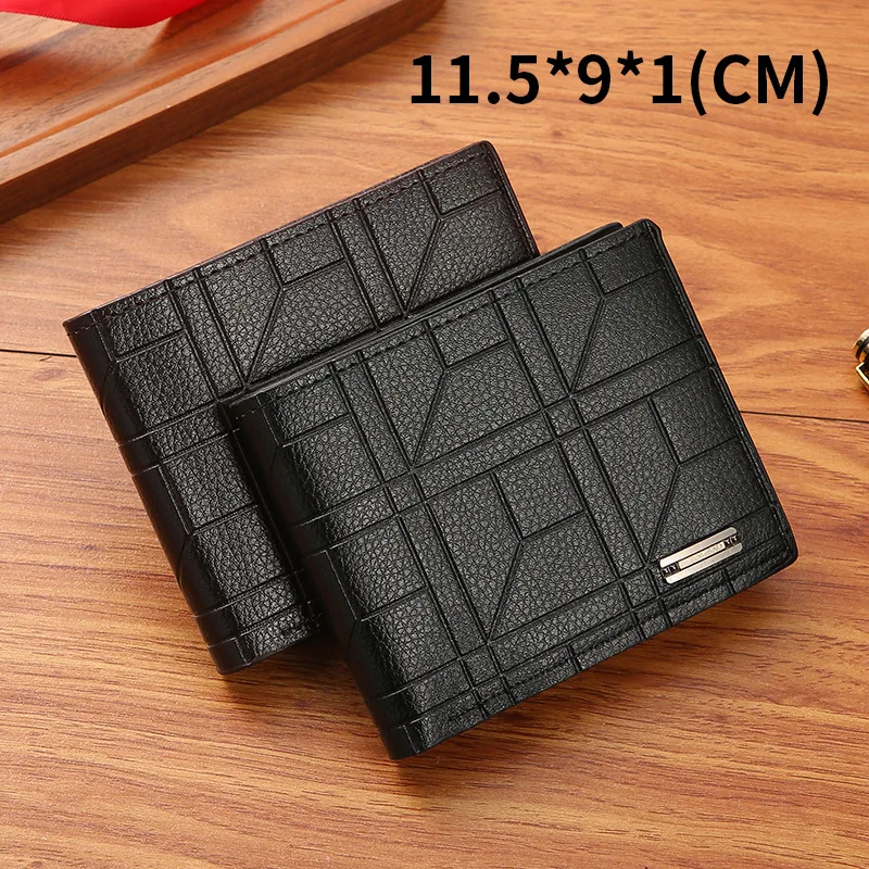 Leather Men's Wallets Slim Bifold Wallet for Men Business Casual Man Short Thin Minimalist Multi Card Holder Purse Money Clip