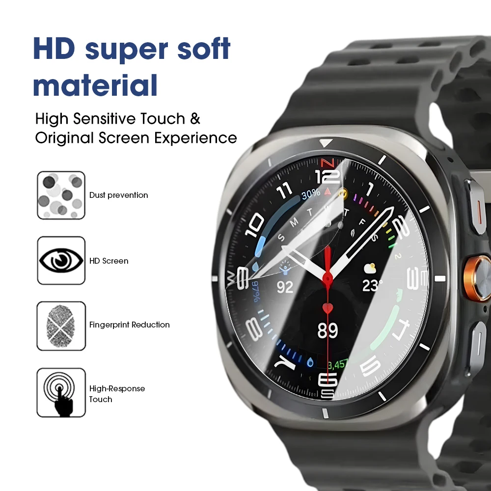 1-5PCS Full Screen Protector for Samsung Galaxy Watch7 6 5 4 40/44mm Hydrogel Film Protective Cover for Watch Classic 43mm 47mm