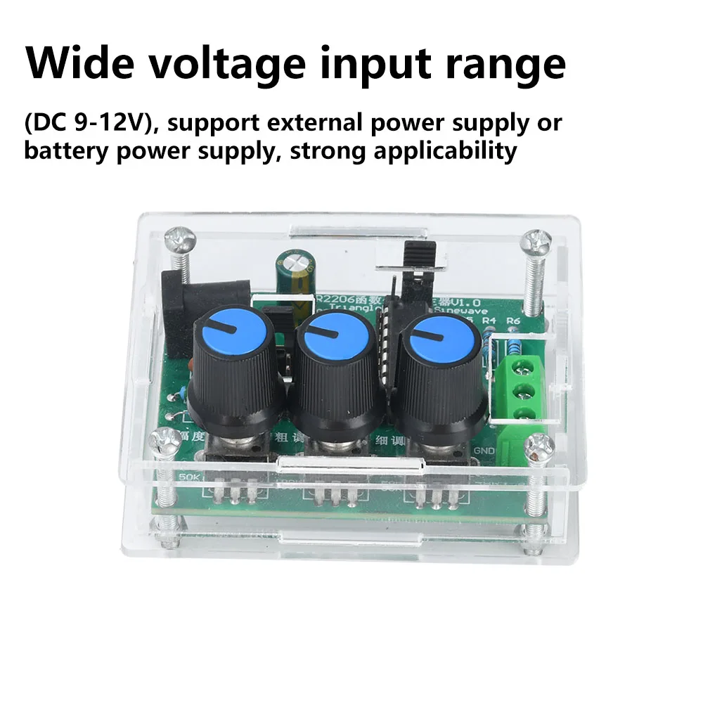 Generador de señal con función XR2206, 1Hz-1MHz, salida sinusoidal/triangular/cuadrada, Kit de bricolaje de amplitud de frecuencia ajustable