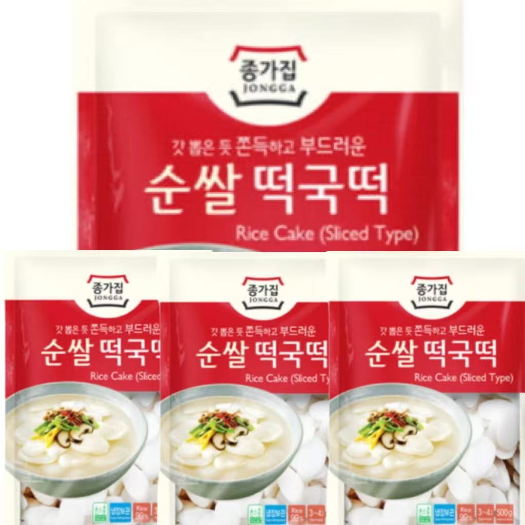 Zongjia, Sliced Refrigerated Rice Cakes, Pack of 3, 500g per pack
