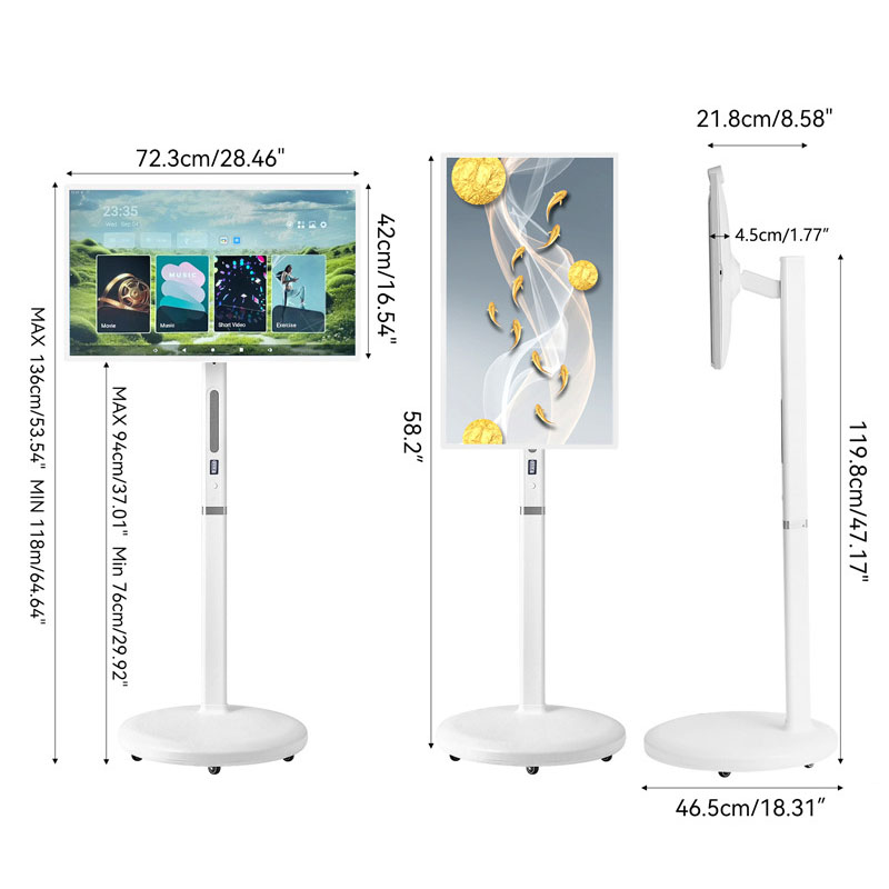Fabriek prijs 32 inch draagbare touchscreen smart tv 8 + 128G wifi Scherm casting 8 core stand Door mij scherm afstandsbediening