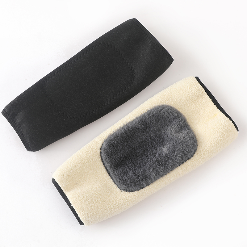 Men's and women's winter warm knee pads, soft and fluffy knee heaters, elderly joint and cold leg covers, adjustable size
