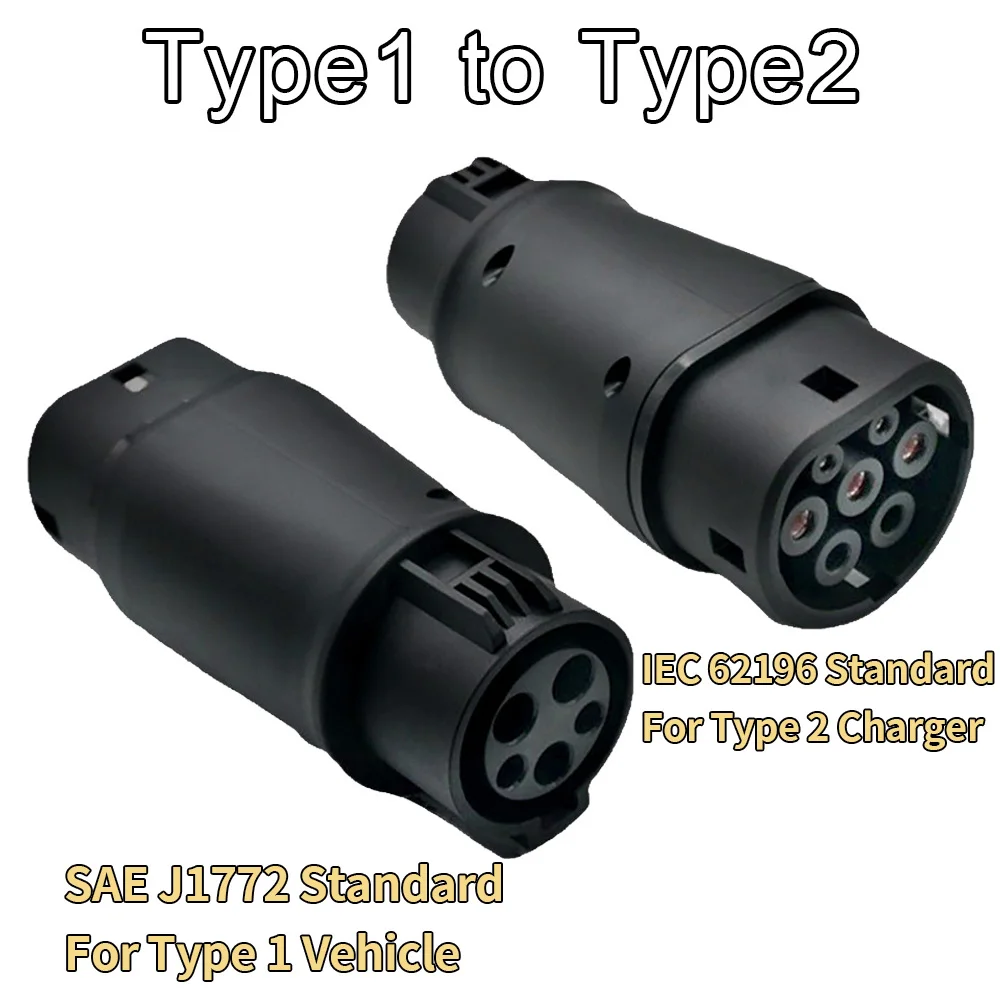 EV Adapter Type 1 to Type 2 EV Charger AC DC Convertor Type 2 to Type 1 Adapter For  Type 2 to GBT EV Charging Accessories