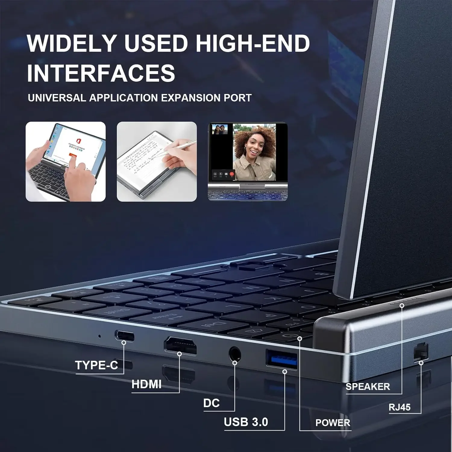 P8 Mini Pocket Laptop 8 Inch Touchscreen Intel 12th Gen N100 12GB DDR5 WiFi-6 2 In 1 Yoga Tablet Portable Notebook PC Windows 11