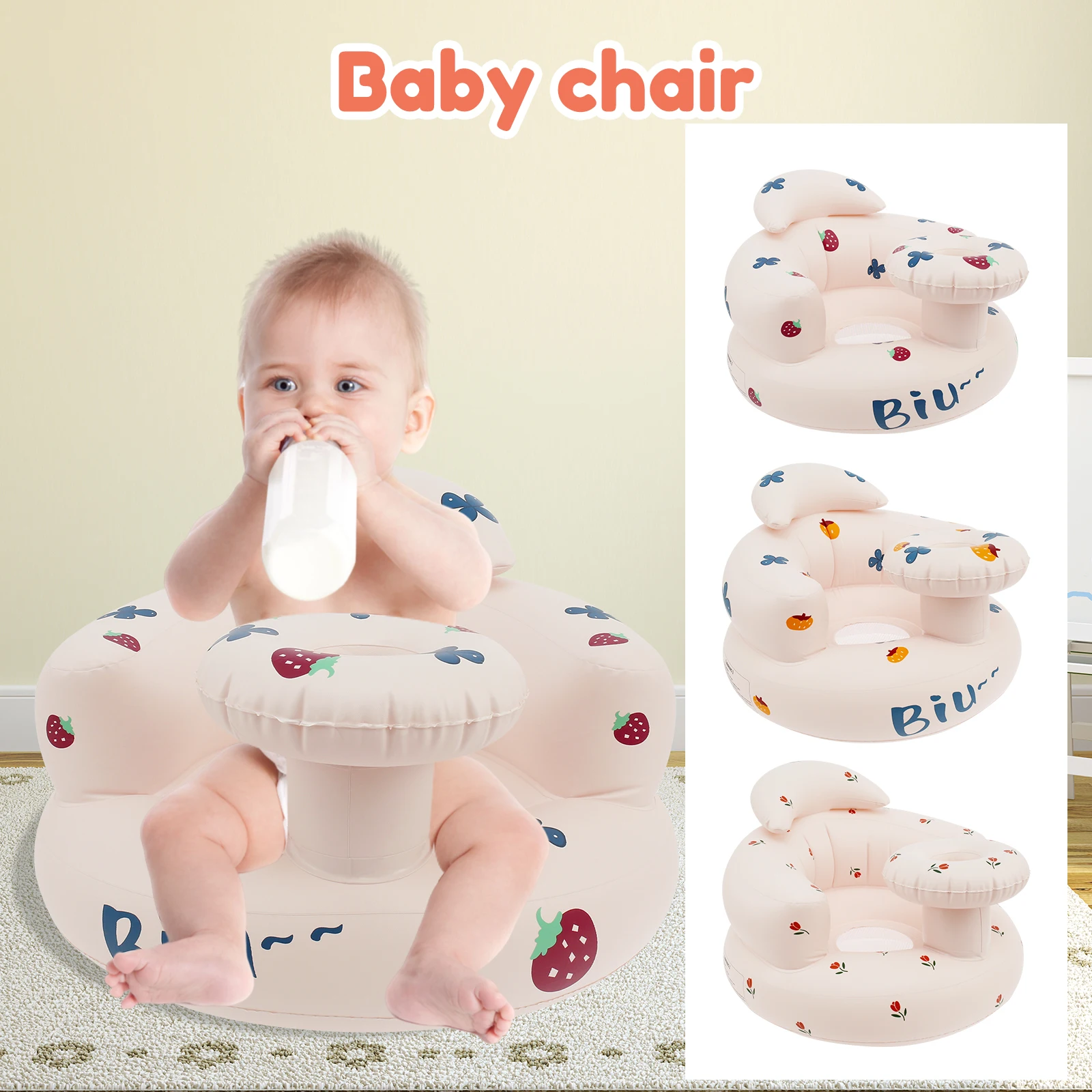 Cadeira inflável do bebê portátil sofá do bebê respirável inflável cadeira do bebê pvc assento multifuncional prática sentada fezes de banho