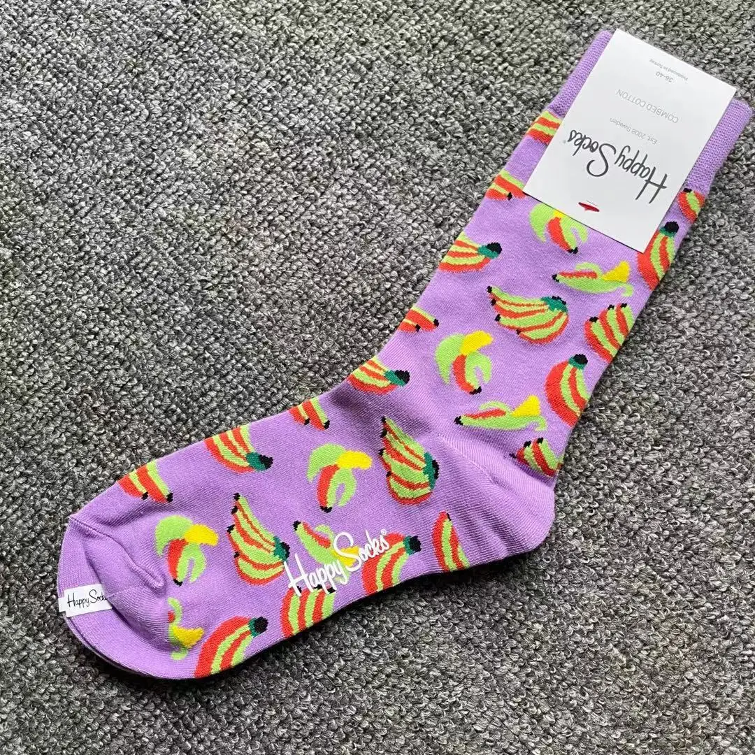 Happy Socks Diseño con múltiples patrones Moda Diversión Calcetines de moda Algodón Unisex
