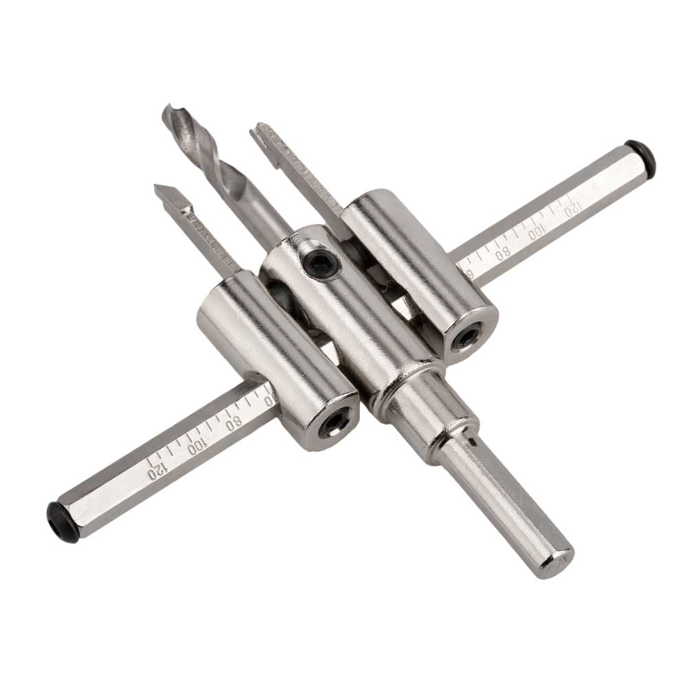 Niklowany otwieracz do otworów w samolotach 120/200/300mm gospodarstwa domowego DIY regulowany zintegrowany sufitowy otwór do obróbki drewna wiertło rozszerzające