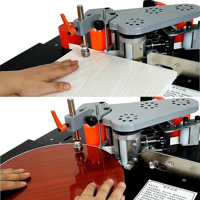 Desktop Woodworking Edge Banding Machine TS500 Double Side Gluing Portable Edge Bander 1200W 220V 2-6m/min Tools With Tray Cut