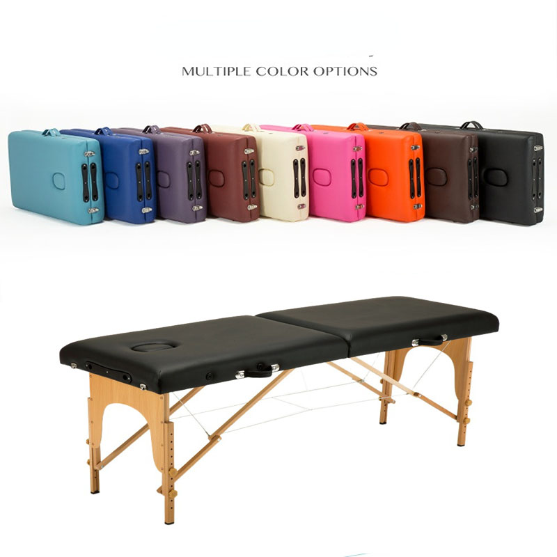 Cama plegable para salón de belleza, mesas de masaje portátiles para spa, plegable con bolsa, muebles de salón, madera, 185x60, 185x70cm