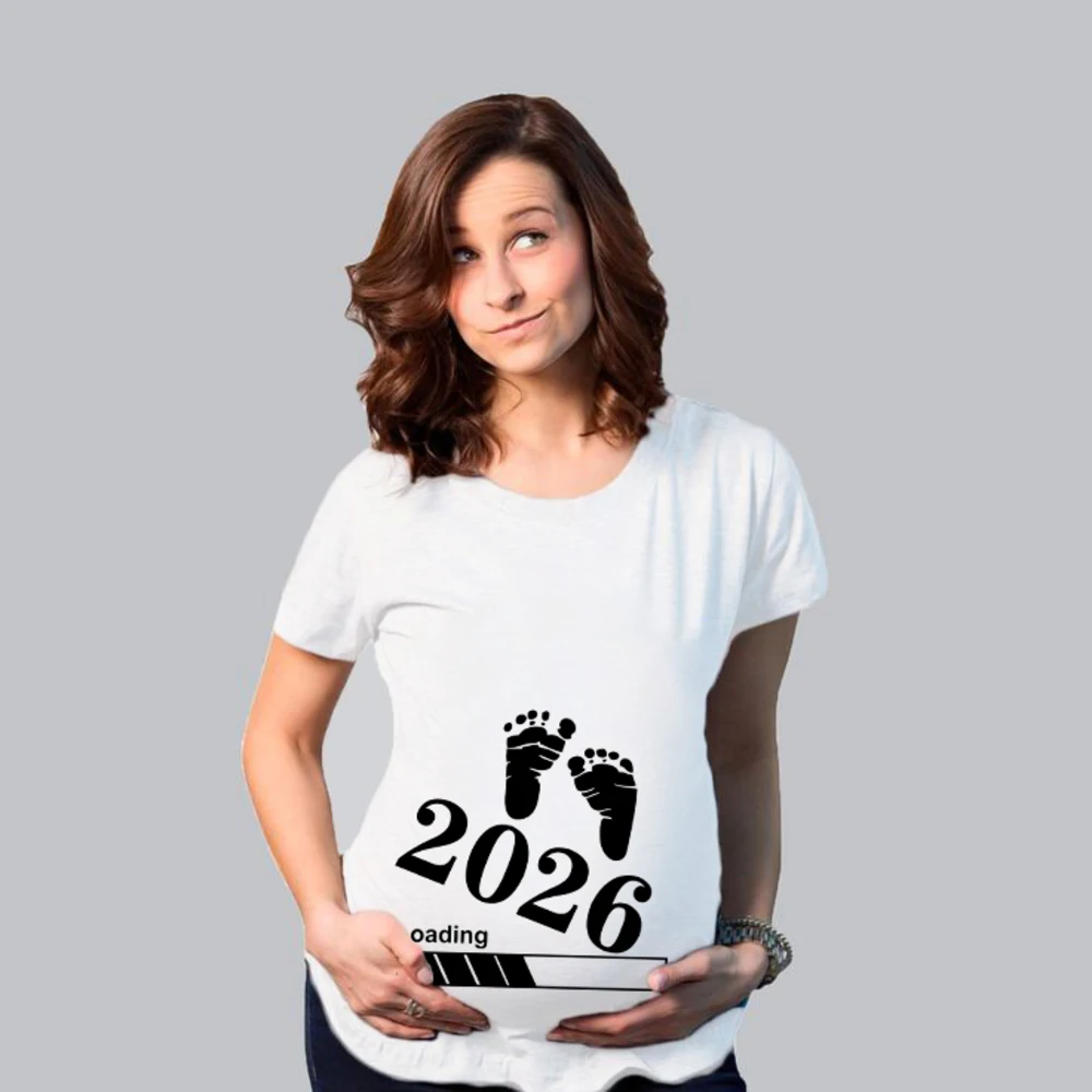 Рубашки для беременных с принтом Baby Loading 2026, женская футболка с объявлением о беременности, женская одежда для беременных, новые летние топы для мам, футболка