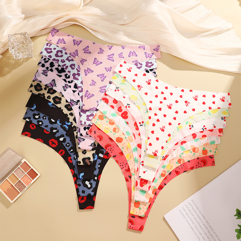 3 unids/set Tanga Sexy para mujer, Bikini colorido, ropa interior femenina, lencería íntima con espalda en T, calzoncillos de talle bajo sin costuras para mujer