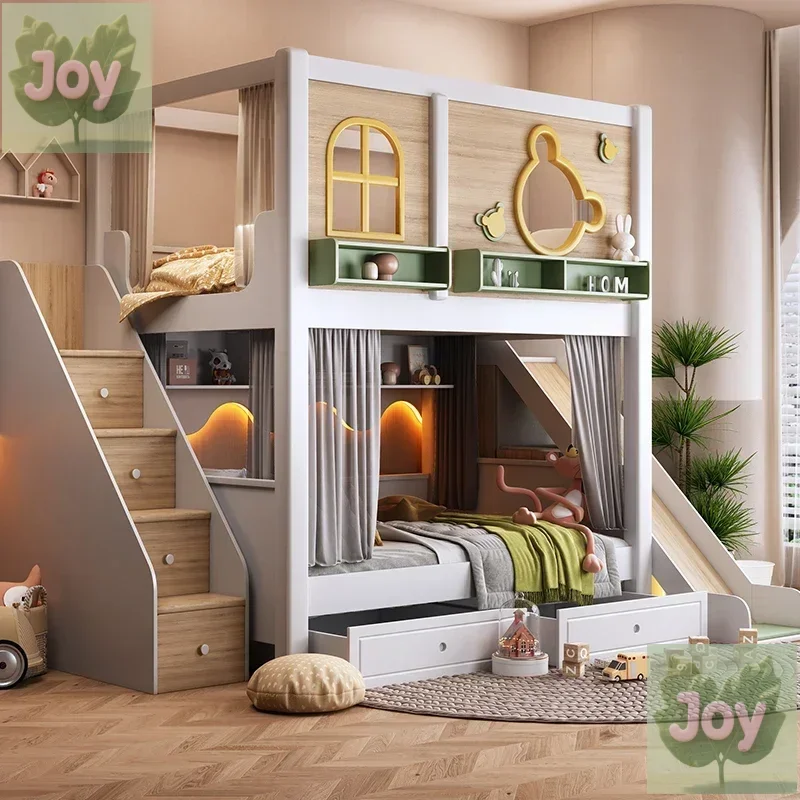 down  Bunk  Tree house mother  High guardrail roof with slide Two-child parent-child  High and low