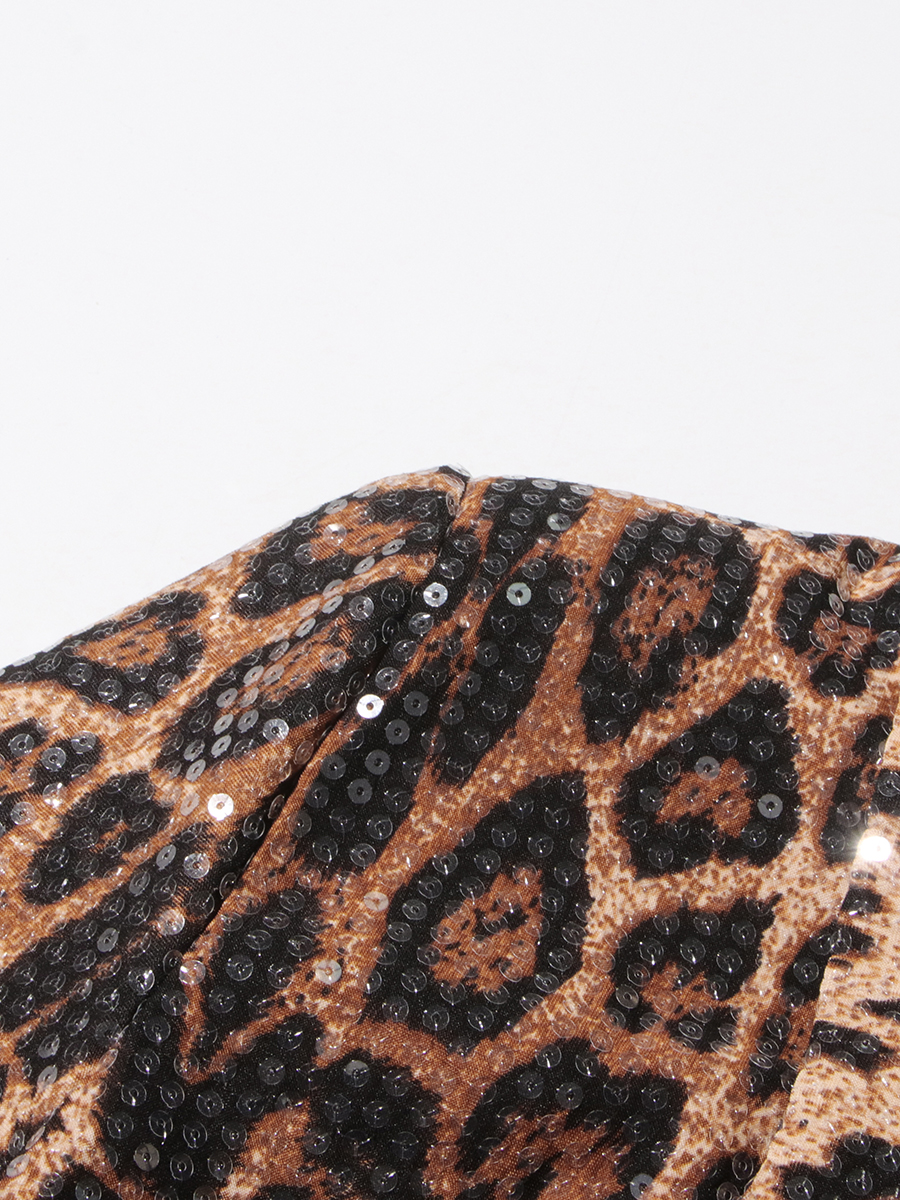 TWOTWINSTYLE Leopard Temperament Blazers For Women Notched Collar Long Sleeve Patchwork Button Loose Blazer Female New KJA513171