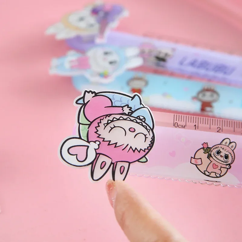 Cute Rabbit Ruler Pressure Reducing Hot Selling Rotating Head 15cm Acrylic Color Student Measuring Scale Learning Stationery