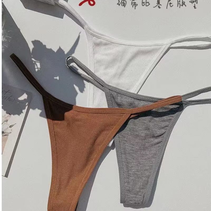 Einfache gestreifte dünne sexy Tangas Mode Sport Damenunterwäsche niedrige Taille spurlose Höschen nahtlose Slips