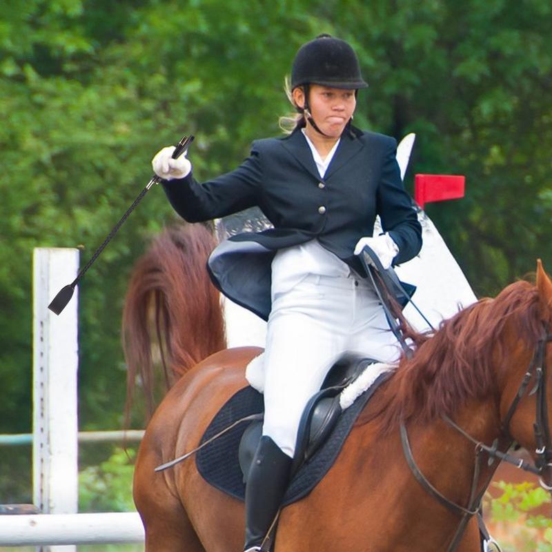 Fouet d'équitation en cuir PU à double barre, 30/45/54cm, outil de course équitation