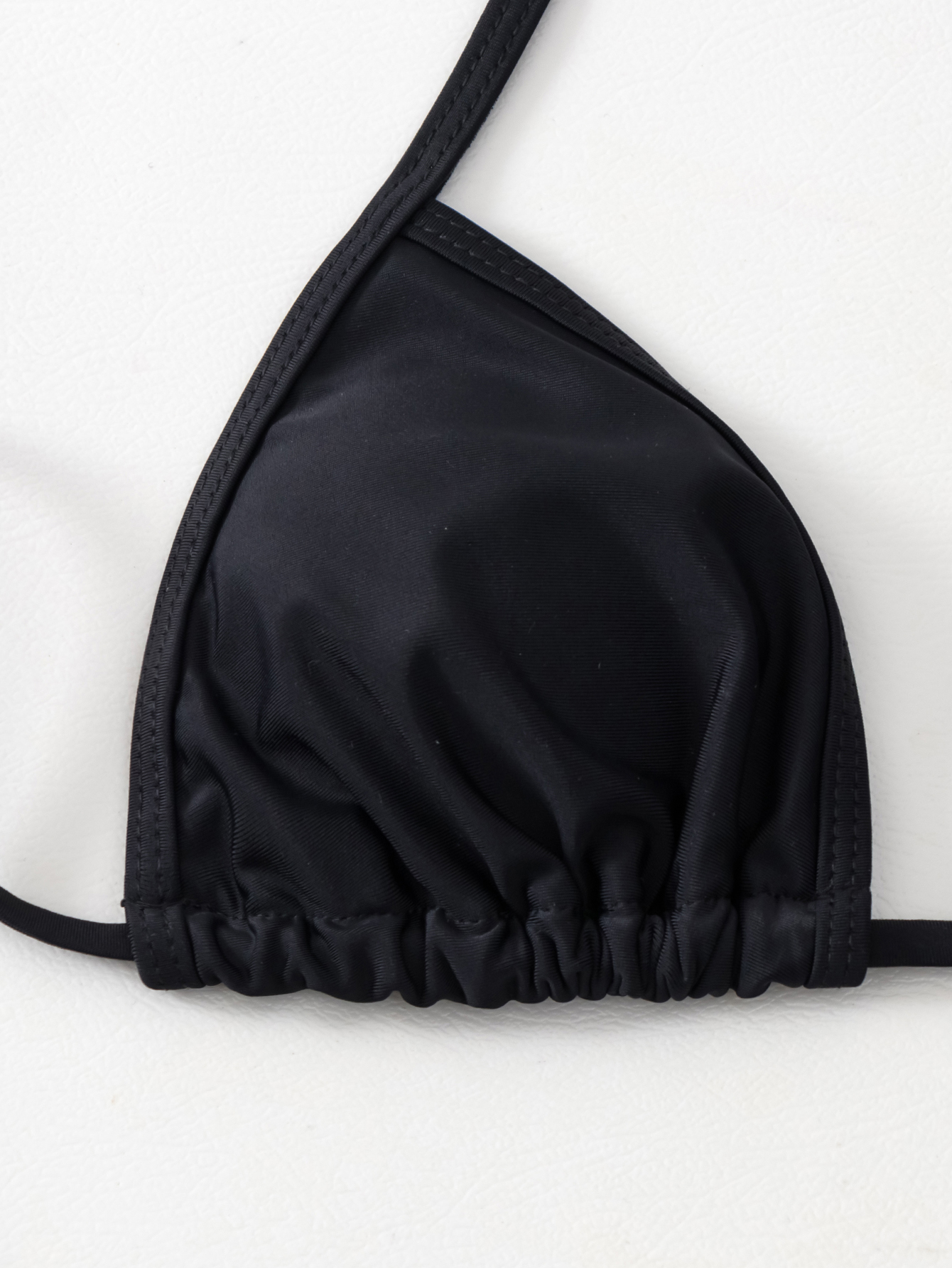 Black Sexy Bikini Split Swimsuit Set Tie-Up Neck Adjustable Straps Beachwear for Women