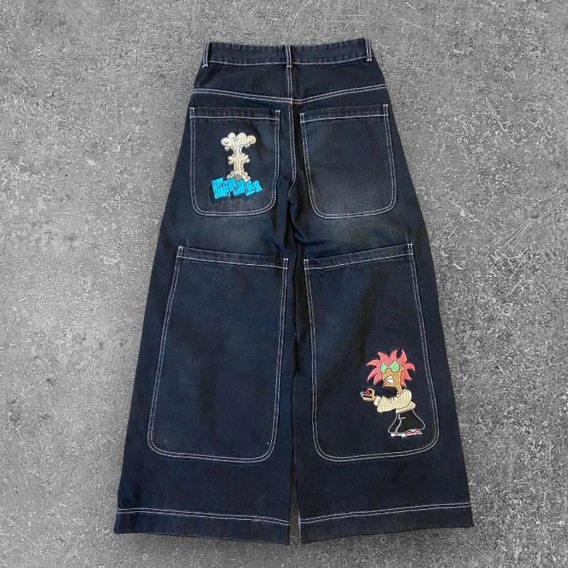Y2K Baggy Jeans vintage Haftowane wysokiej jakości dżinsy mężczyźni kobiety Hip Hop Harajuku Goth moda streetwear Casual szerokie nogawki Jeans