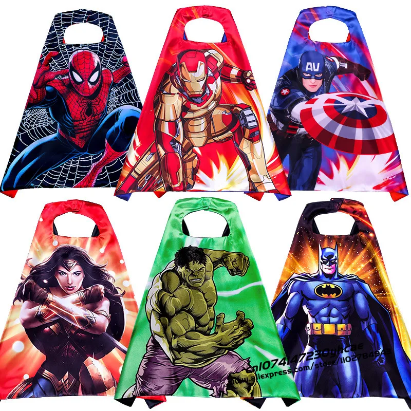 Disney Marvel Maskerade Frozen Masker Cape Mantel Anime Spider Man Batman Mantel Action Figure Marvel Speelgoed Cosplay Kind Party Gift