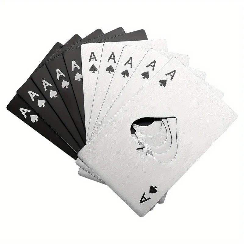 โป๊กเกอร์ขวดเบียร์ Picker เปิด Creative Pocket โลหะมัลติฟังก์ชั่บัตรเครดิตที่เปิดขวดสีดําพีชสแตนเลส