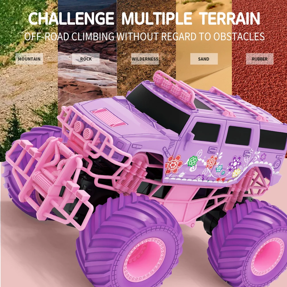 JJRC ตุ๊กตาบาร์บี้ RC รถสีชมพูรถกระบะไฟฟ้าปีนเขา DROP-proof Stunt รีโมทคอนโทรลของเล่นเด็กของขวัญเครื่องประดับ
