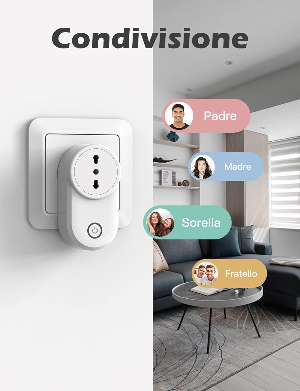 Enchufe inteligente tuya italiano 16A/20A Wifi enchufe inteligente con monitoreo de energía aplicación remota tuya smartlife Control asistente de Google Alexa