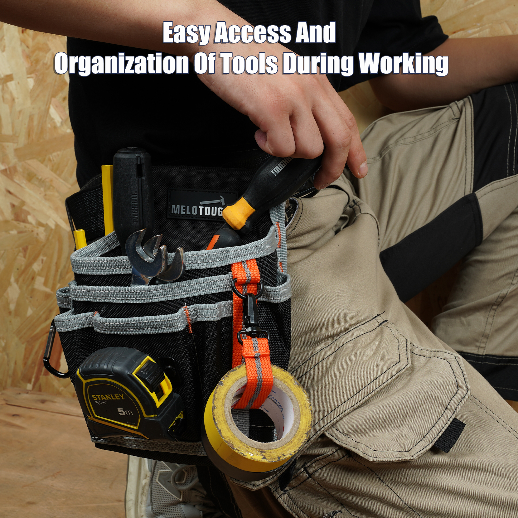 Kleine gereedschapstas voor elektriciens voor gereedschapsriem Gereedschapstas Gereedschapsholster met meerdere zakken, bouwzakje Gereedschapsorganizer