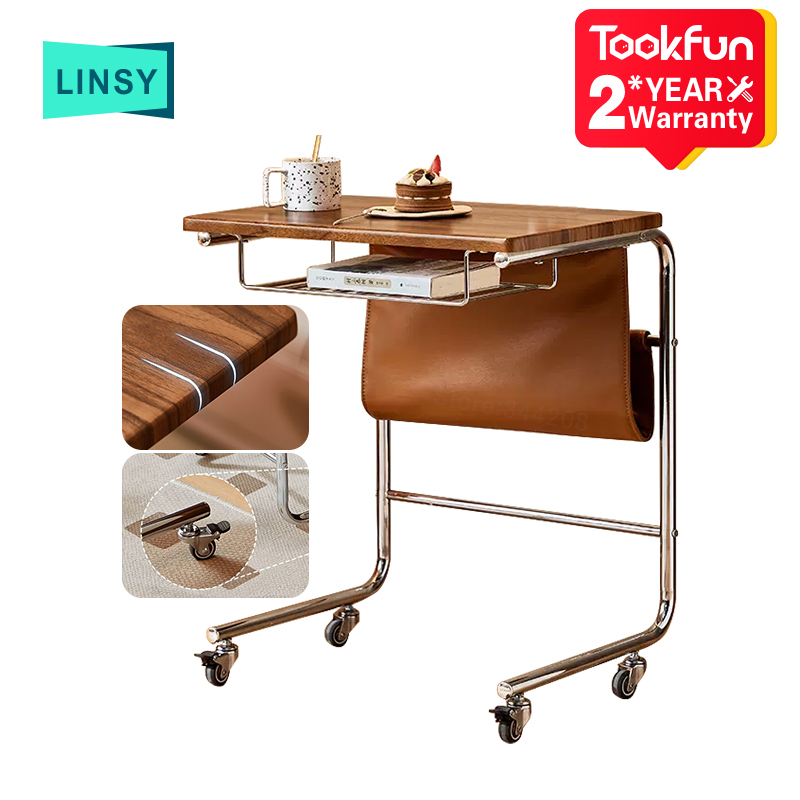Tookfun linsy nach Hause Retro-Stil mobilen Tisch Nachttisch nach Hause kleine Wohnung Computer Büro Schreibtisch Räder können verriegelt werden