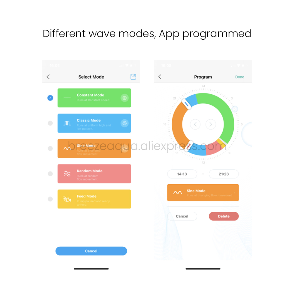 Jebao Jecod New Smart Bluetooth App Control Беспроводной насос для пресноводных и соленых рыб DMP-10/20/30/40 Аквариумный волновой насос