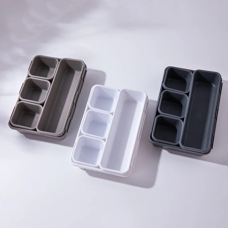 8 ชิ้น/เซ็ตปรับลิ้นชักกล่องถาด Make Up เครื่องสําอาง Sundries Divider ผู้ถือห้องครัวห้องน้ําตู้เสื้อผ้ากล่องเครื่องประดับ