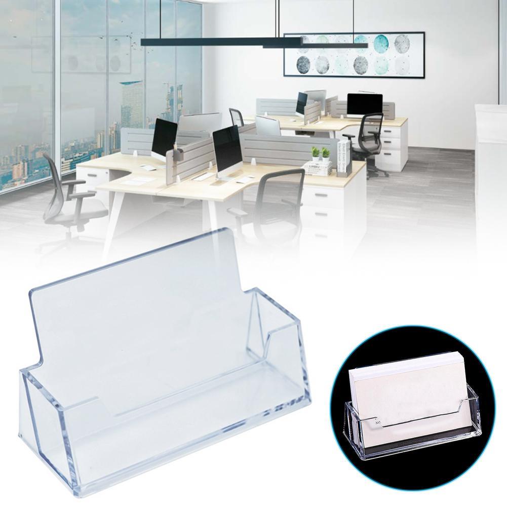 New 1 Pcs Clear Desk Shelf Box Storage Display Stand Acrylic Plastic Transparent Desktop Business Card Holder Place Card Holder