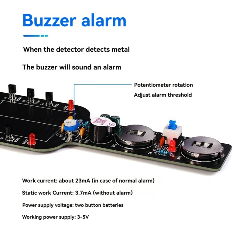 Diário diy detector de metais eletrônico kit diy simples localizador de metais peças soltas conjunto placa de circuito fazendo kit prática de solda